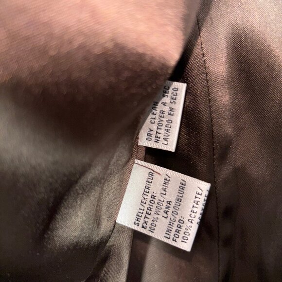 Vintage Evan Picone Tweed Double Breasted Blazer Size 4 Brown Plaid Wool Jacket - Picture 16 of 16